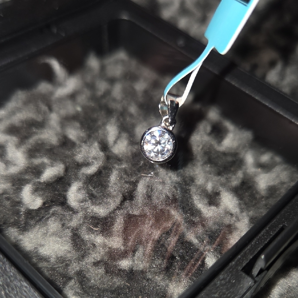 Elegant Silver Pendant with Moissanite Gemstone (Test Like A Diamond)